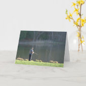 Lente Vist op de Pond Kaart (Gele Bloem)