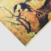 LENTE VOGEL EN BLOEMBOOM Goud Geel Bruin Tissuepapier (Detail)