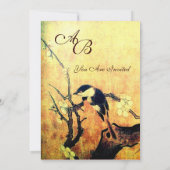 LENTE VOGEL MONOGRAM ,Goud Geel Bruin Kaart (Achterkant)