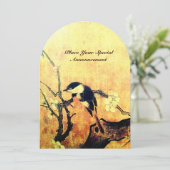 LENTE VOGEL MONOGRAM ,Goud Geel Bruin Kaart (Staand voorkant)