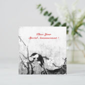 LENTE VOGEL MONOGRAM zwart wit grijs Aankondiging (Staand voorkant)