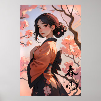 Lente vóór de regen komt poster