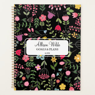 Lente voor Wildbloemen Bloemen Bloempatroon op Zwa Planner