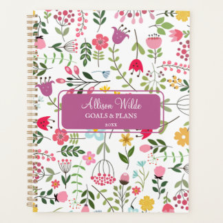 Lente voor Wildbloemen Bloemenmotief Paarse Wit Planner