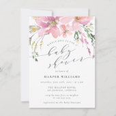 Lente Waterverf Bloemen Baby shower Kaart (Voorkant)