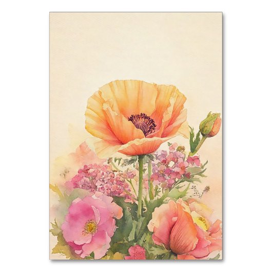 Lente Waterverf Bloemen Kaart (Achterkant)