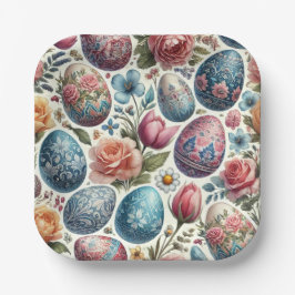 Lente Waterverf Easter Egg Borden Papieren Bordje