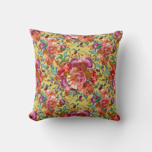 lente Waterverf Fuchsia bloeit Kussen