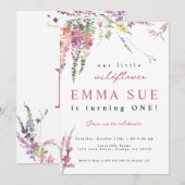 Lente weide Wildflower Birthday uitnodiging (Voorkant / Achterkant)