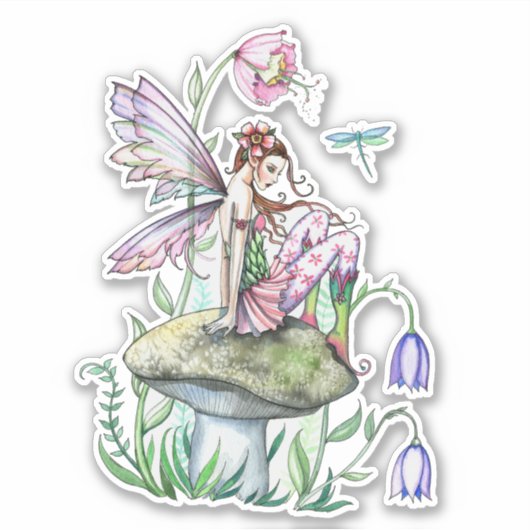 Lente Welkom Bloem Fairy Fantasy Kunst Sticker (Voorkant)