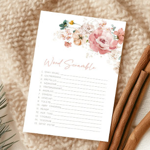 Lente Wilde Bloem Baby Shower Woordzoekspel