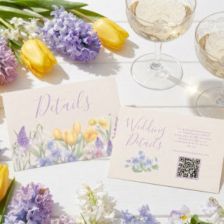 Lente Wilde Bloem Lavendel Bloem QR Code Details Informatiekaartje