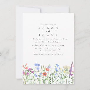 Lente Wilde Bloemen Boho Tuin QR Code Trouwen Kaart