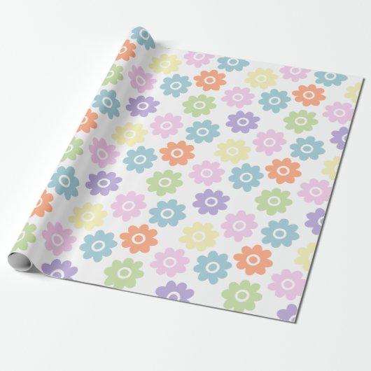Lente wilde bloemen cadeaupapier (Uitgerold)
