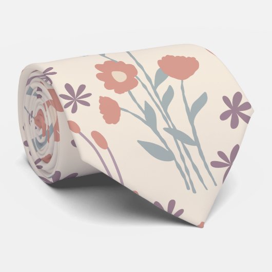 Lente Wilde Bloemen Fluisteringen Stropdas (Opgerold)