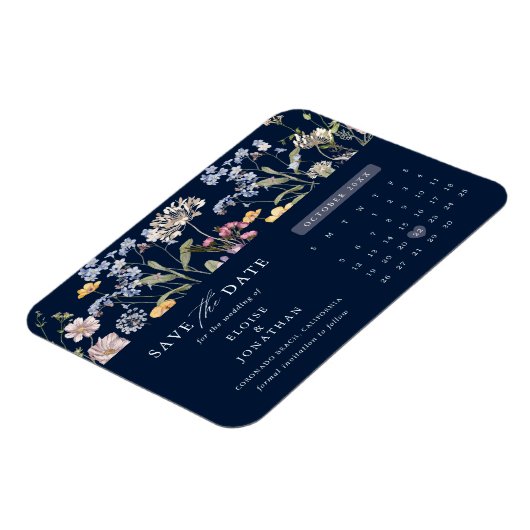 Lente Wilde Bloemenweide Bewaar de datum Magneet (Linkerzijde)