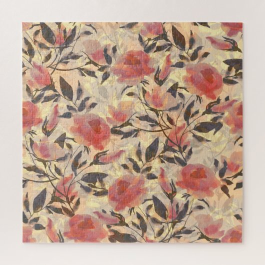 Lente wilde rozen: waterverf. legpuzzel (Verticaal)