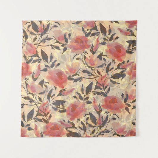 Lente wilde rozen: waterverf. wandkleed (Voorkant)