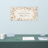 Lente Zachte Bloemachtige Bruiloft Feest Spandoek (Beurs)