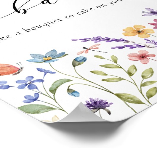 Lente Zomer Bloem Bruidsfeest Bloemenbar Poster (Hoek)