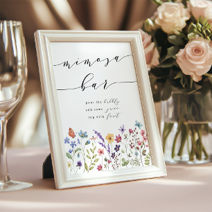 Lente Zomer Bloemen Vrijgezellenfeest Mimosa Bar Poster