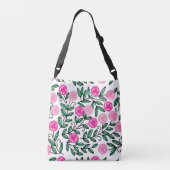 Lente zomer kleurrijke roze Floral Fun en Random Crossbody Tas (Achterkant)