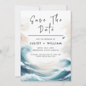Lente Zomer Oceaan Strand Bestemming Trouwen Save The Date (Voorkant)
