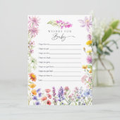 Lente Zomer Wilde Bloem Wensen voor Baby Kaart (Staand voorkant)