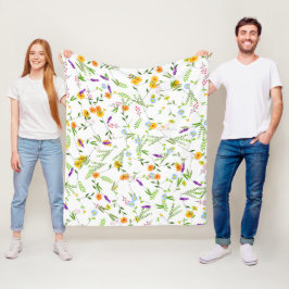 Lente Zomer Wilde bloemen Fleece Deken