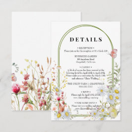 Lente zomer Wildflower Beige Boho Informatiekaartje