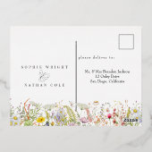 Lente Zomer Wildflower | Bruiloft Bewaar de datum Folie Uitnodiging Briefkaart (Achterkant)