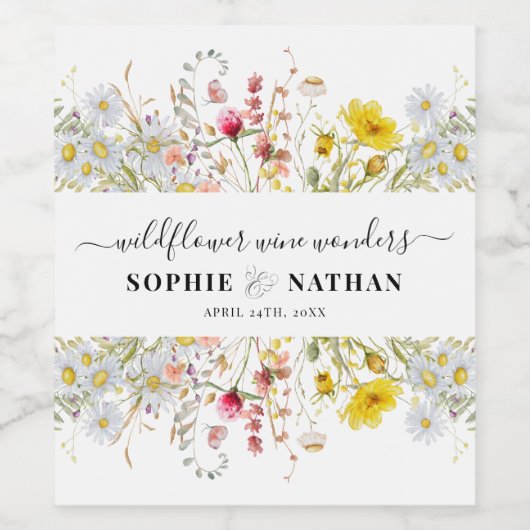 Lente Zomer Wildflower Wijn Wonderen Wijn Etiket (Enkel label)