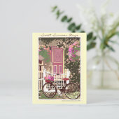 Lente/zomerbloemen en bike briefkaart (Staand voorkant)