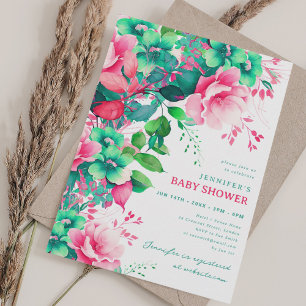 Lente Zomertuin Bloemen Baby shower Party Kaart