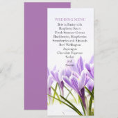 Lente Zonnebloem Lavendel Iris Bruiloftsmenu Menu (Voorkant / Achterkant)