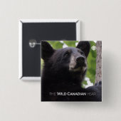 Lente - zwart Beer Vierkante Button 5,1 Cm (Voorkant /achterkant)