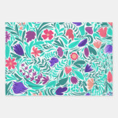 Lente zwarte vloeren laten het Illustrator Patroon Inpakpapier Vel (Voorkant 2)