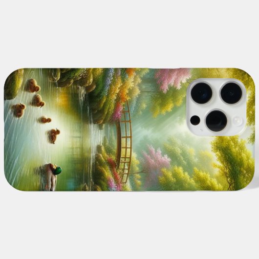 Lentebeek met eenden/bloemen Case-Mate iPhone case (Achterkant (horizontaal))