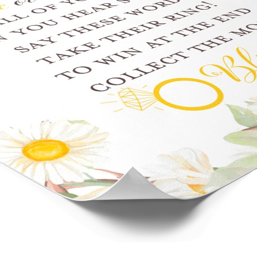 Lentebloem Bruids Bruiloft Bord Poster (Hoek)