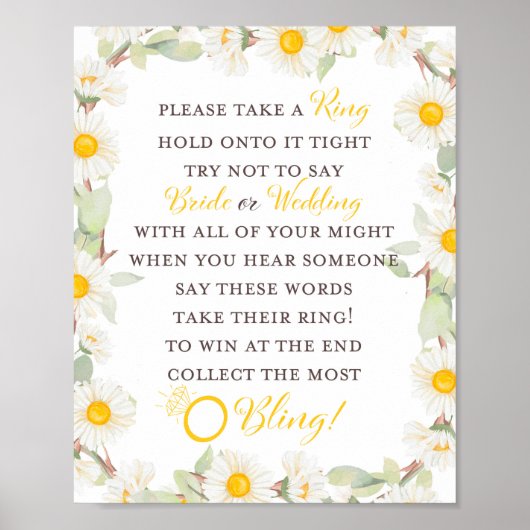 Lentebloem Bruids Bruiloft Bord Poster (Voorkant)