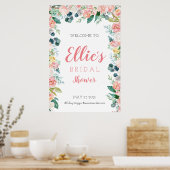 Lentebloem bruidsshower bord, theeparty bord poster (Keuken)