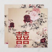 Lentebloem Chinees Huwelijksuitnodiging Kaart (Voorkant / Achterkant)