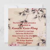 Lentebloem Chinees Huwelijksuitnodiging Kaart (Achterkant)