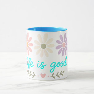 Lentebloem mok, Boho pastel bloem koffiekop, L Mok