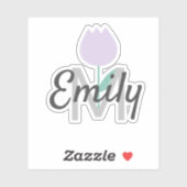 Lentebloem Monogram Aangepaste Naam Sticker (Vel)