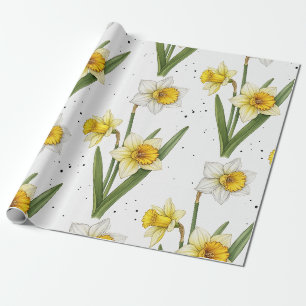 Lentebloem Narcis in Zacht Geel en Groen 2 Cadeaupapier