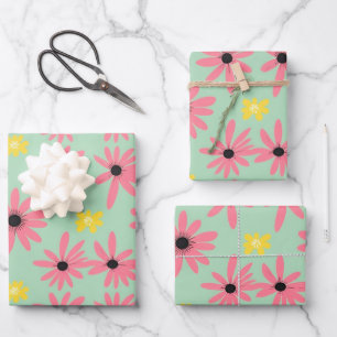 Lentebloem Verpakkings Papier Kleurrijk Bloemmotie Inpakpapier Vel