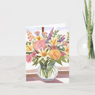 Lentebloemboeket | Mooie bloemencard Notitiekaartje