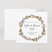 Lentebloemen bloem cirkel frame bruiloft kaart (Voorkant / Achterkant)