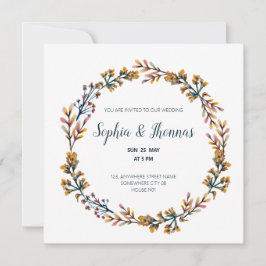 Lentebloemen bloem cirkel frame bruiloft kaart